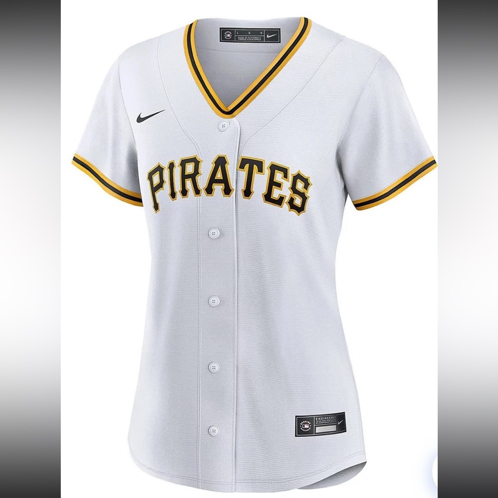 Nike White and Yellow women’s Pittsburgh Pirates Jersey
